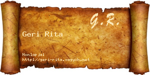 Geri Rita névjegykártya